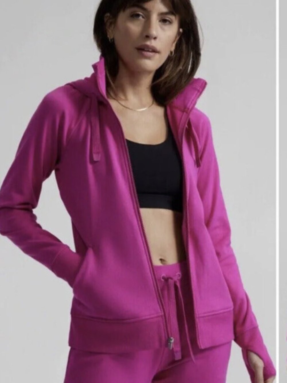 Athleta Triumph Hoodie MT Medium Tall Fuchsia